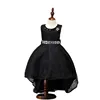 Lace Elegant Kid Girls Fancy Dress With Crystal Neck Girl Princess Evening Party Trailing Dress L493