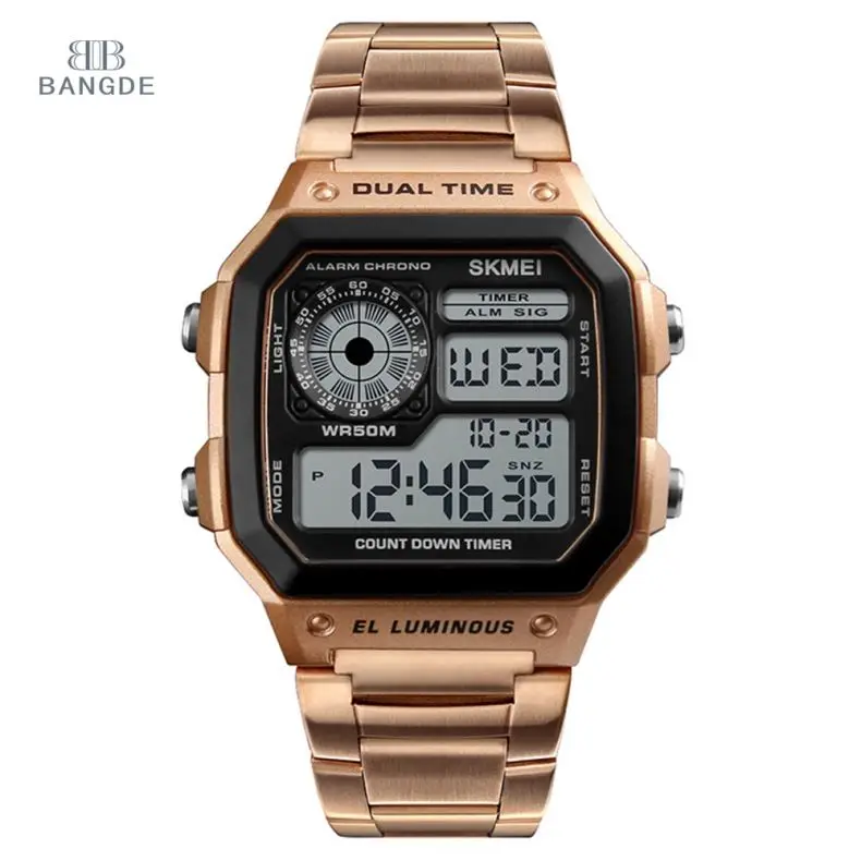 

2018 Trending Products Skmei 1335 Cool Digital Chinese Gold Oem Watch Low Moq Branded Watches for Boys, 4 colors