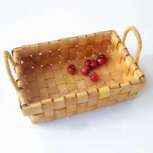 Image of KINGWILLOW, handmade wooden vegetable basket with handle