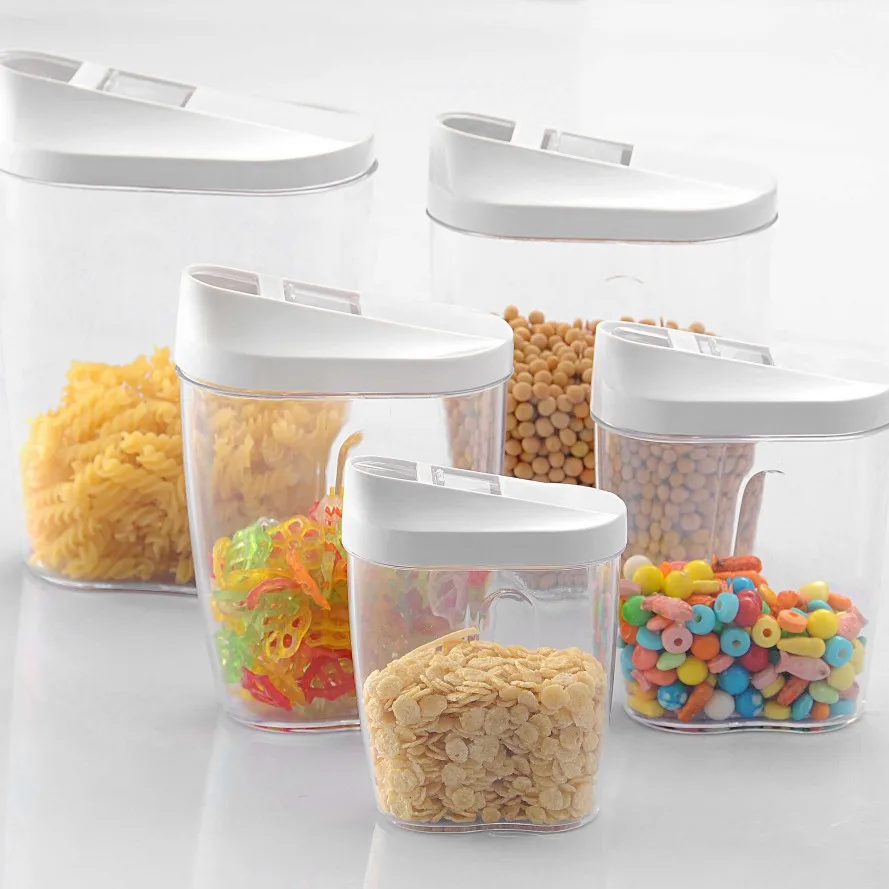 

food grade BPA free square plastic canister 5pcs set