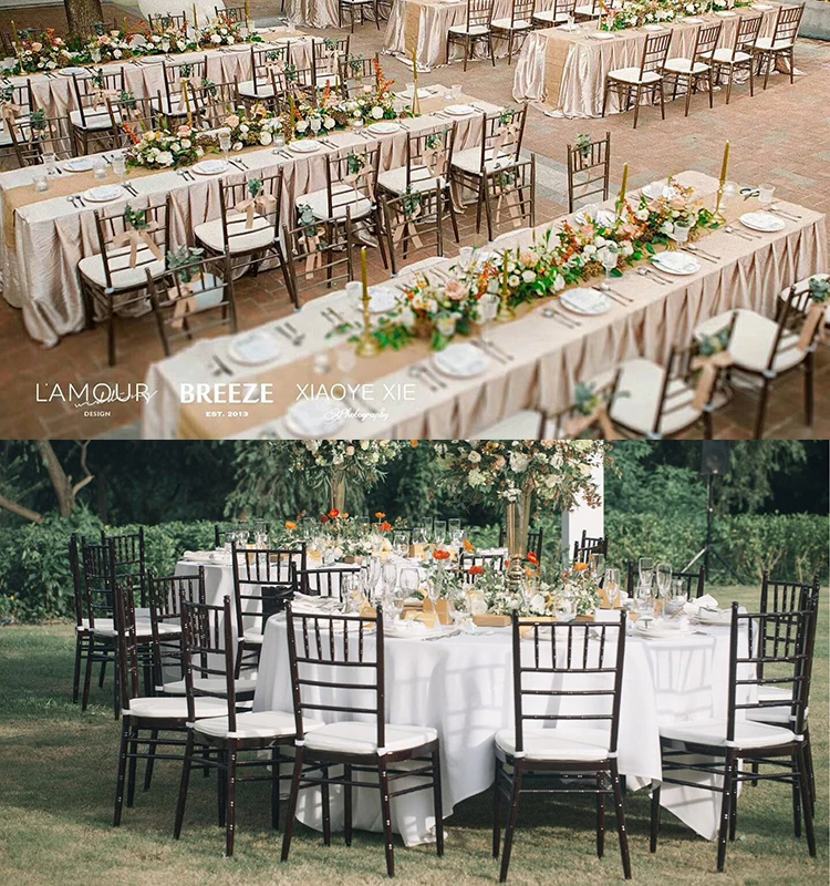 Padded Stackable Steel Metal Iron Chiavari Chair For Wedding Reception Banquet Event Outdoor