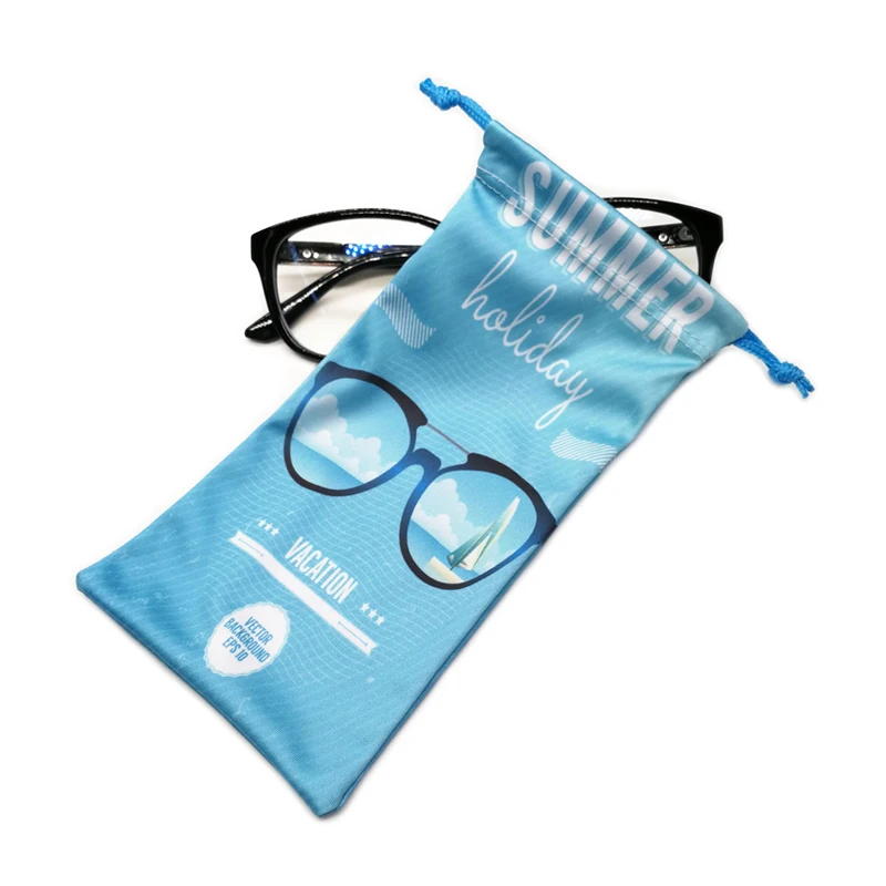 Custom Eyeglass Soft Drawstring Microfiber Cloth Pouch /sunglasses Bag ...