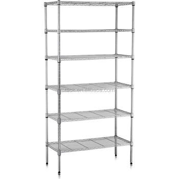 Heavy Duty Multi Functional Chrome 6 Tiers Pantry Metal Shelving