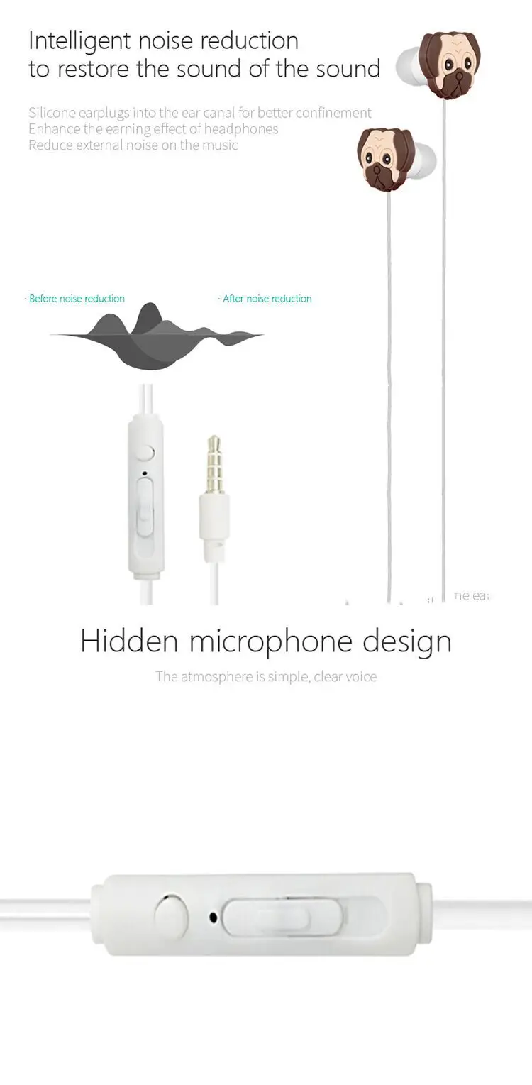 OEM Custom Cheap Cat Earbuds Cartoon Earphone With Remote Control Mic