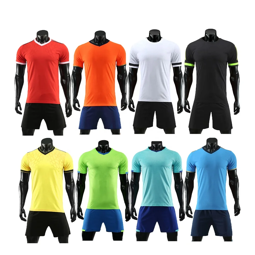 

Sublimation football jersey set Wholesale Blank High Quality Cheap Customized Soccer Jersey, Blue;red;green;yellow