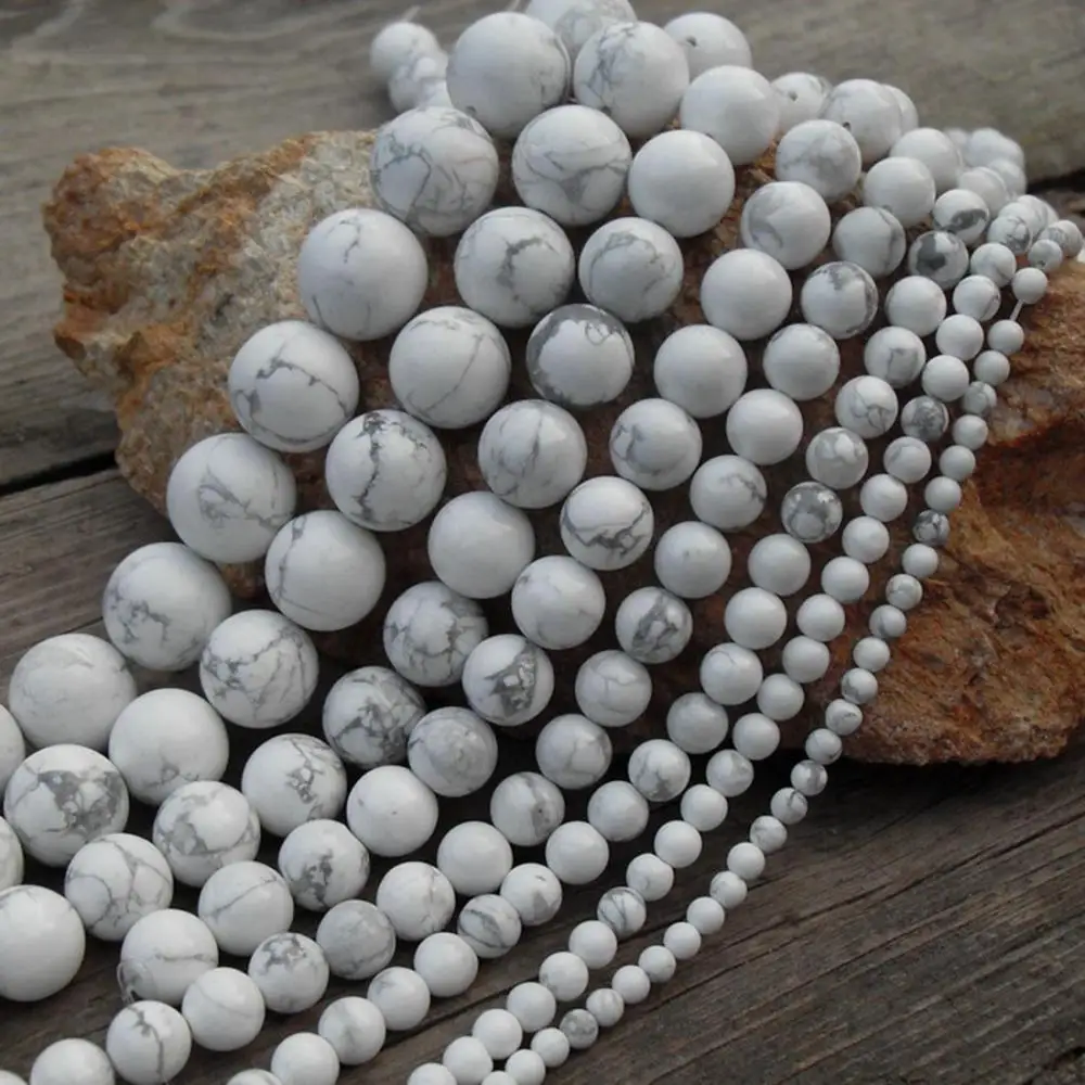 Natural White Turquoise Beads Round With Different Size Wholesale