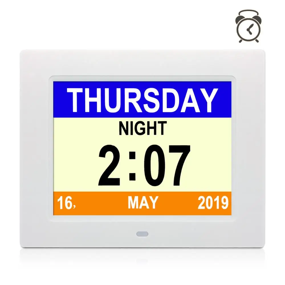 

Large LCD Easy to Read Display 8 inch digital Calendar Day Clock with 3 Mode Optional