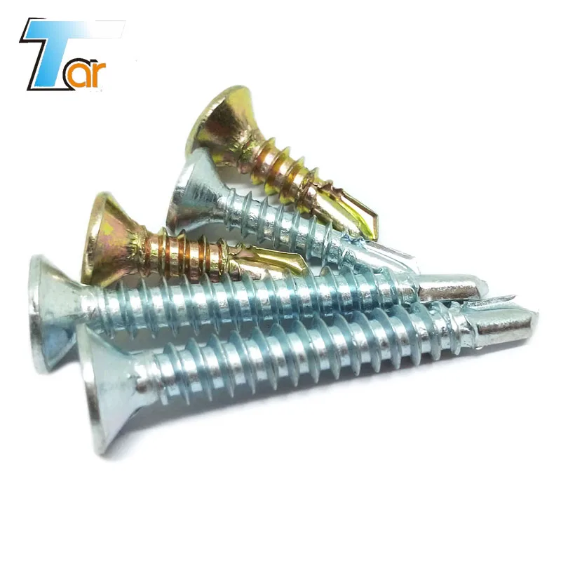 
Fast penetrate CSK Flat Head Self Drilling screw with or without ribs/nibs under head 