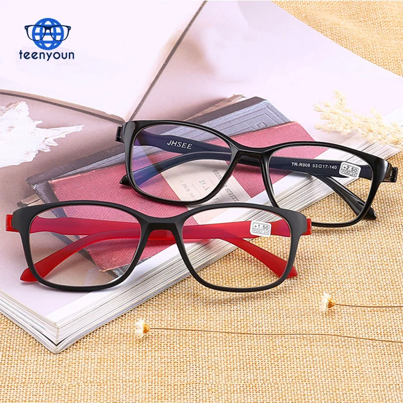 

TR90 Reading Glasses Ultra-light Presbyopic Anti Blue ray Anti-fatigue Presbyopia Eyeglasses Elder Men Women Reading Glasses, 3 colors