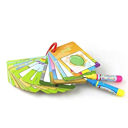 

Children Early Education Cognitive Drawing Cards, Water Painting Magic Doodle Card Alphabet with 2 Magic Pen
