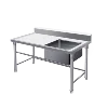 Price Of Kitchen In China Restaurant Catering Equipment Stainless Steel Sink Bench With Stand Preparation Table With Sink