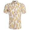 Custom Printed Cotton Beach Short Sleeve Casual Latest Shirt Designs Yellow Leaves Hawaiin For Men