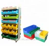 Shelf bin sloped shelving rack system with storage bin tray