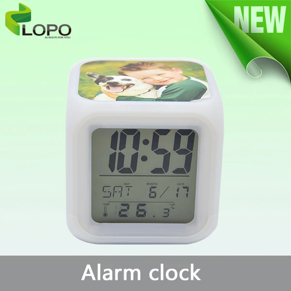 Ce Approved Sublimation Blanks Environment Friendly Led Alarm Clock