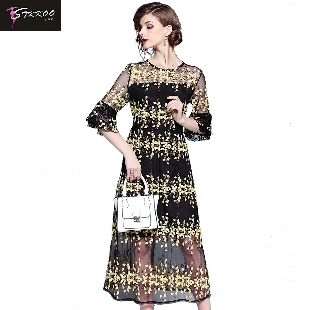 vestido bordado floral