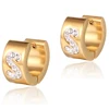 Cheap Double Sided Stainless Steel Gemstone Men Earring Jewelry, Ring Type Zirconia Hoop Stud For Boys