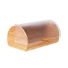 Internets Best Bamboo Bread Box | Kitchen Food Storage Container | Roll Top (Brown)