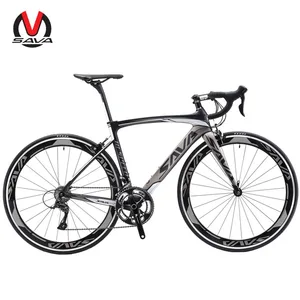 SAVA Carbon Road Bike, 700C Carbon Fiber Road Bicycle with 18 Speed Double V Brake, T800 Carbon Fiber Frame