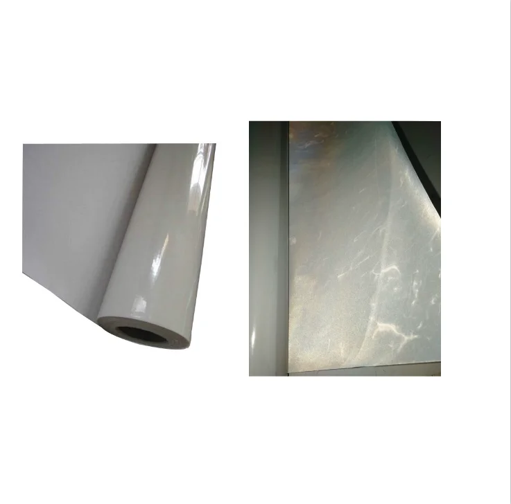 Hi Vis Transparent White Silver Gray Heat Transfer Print Reflective Vinyl Film for Garment Clothing Fashion logo Label Printing