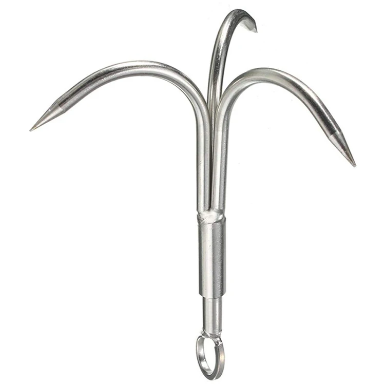 

Grappling Hook Grapnel Hook, 3-Claw Stainless Steel Tree Climbing Hook, Brunch Limb Retrieving Removal Hook EDC Tool