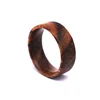 2019 Fashion Jewelry 8MM Comfort Fit Zebra wood Ring,Factory Wholesale Natural Wood Ring Jewelry