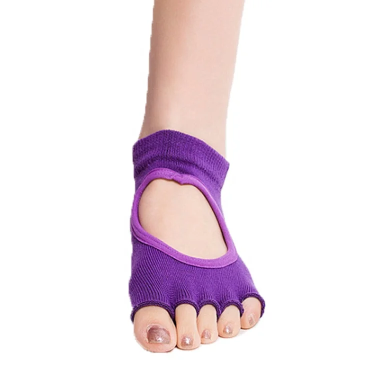 
Anti slip Women Sort Socks Backless Solid Color Cotton Pilates Yoga Socks 