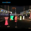 remote control modern illuminated rgb color changing white plastic outdoor party event tables round tall cocktail tables