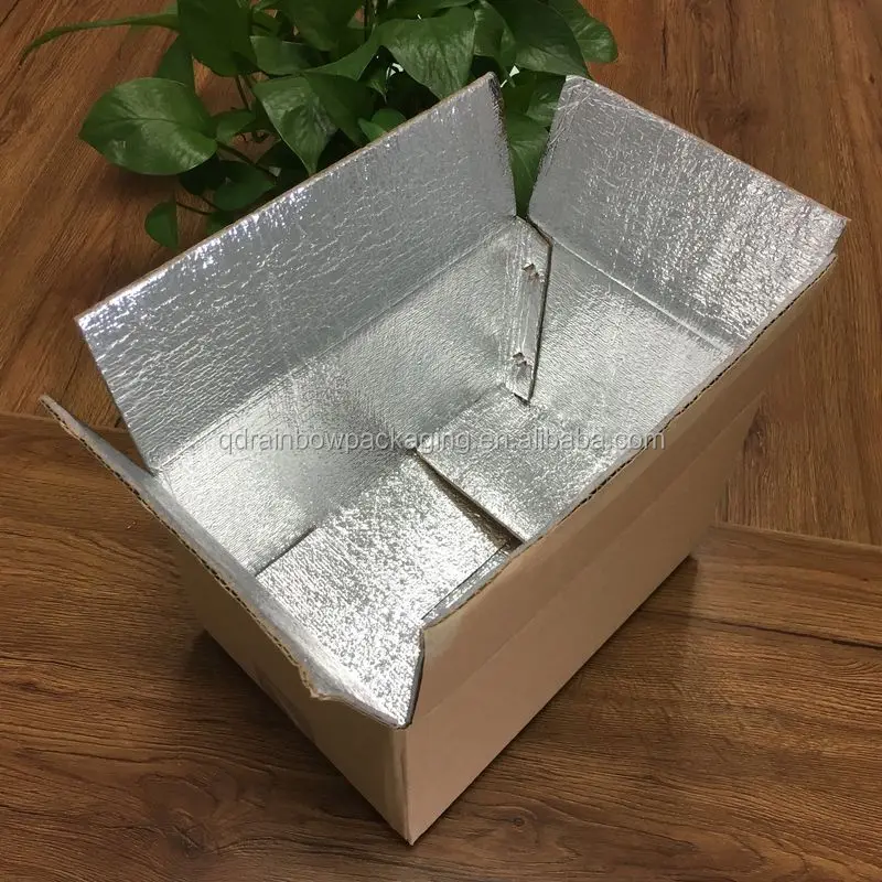 Frozen Food Packaging Boxes Foil Lined Thermal Shipping Box For Meal Prep With Aluminum Foil