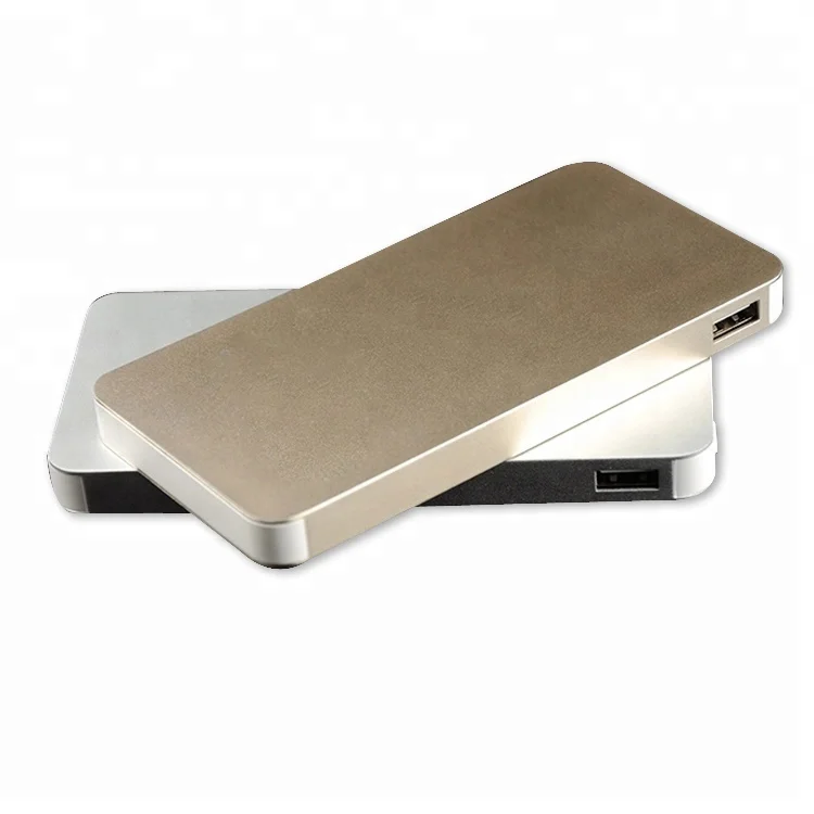 

Best quality sleek design 10000 mah metal power bank for mobile phone, Golden/ sliver