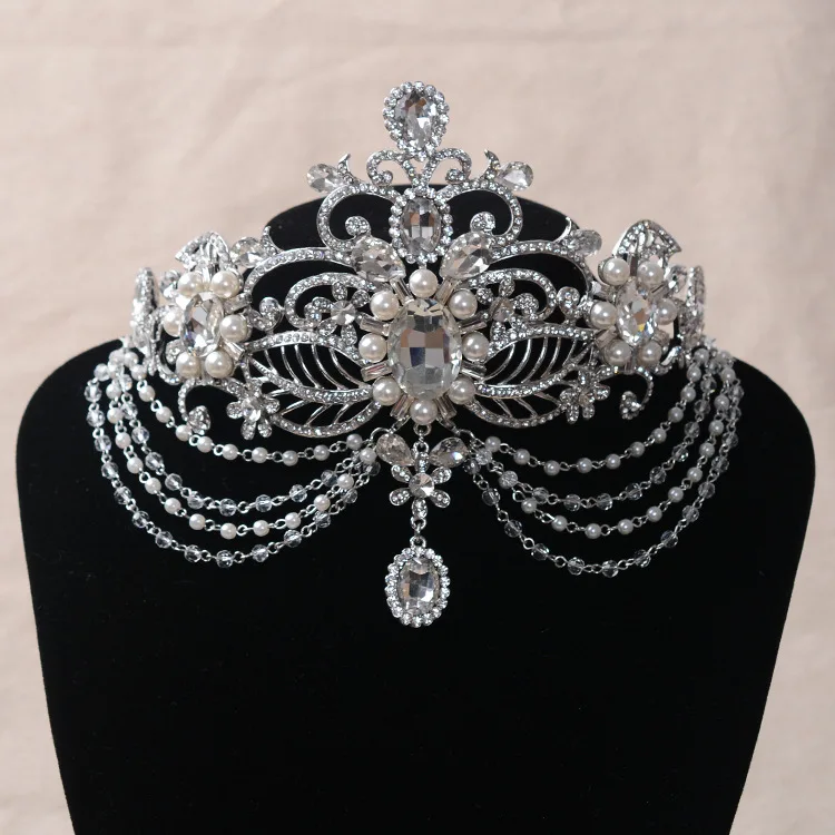 382 Crystal Crown Tiaras Pageant Prom Teardrop Rhinestone Hair Wear 