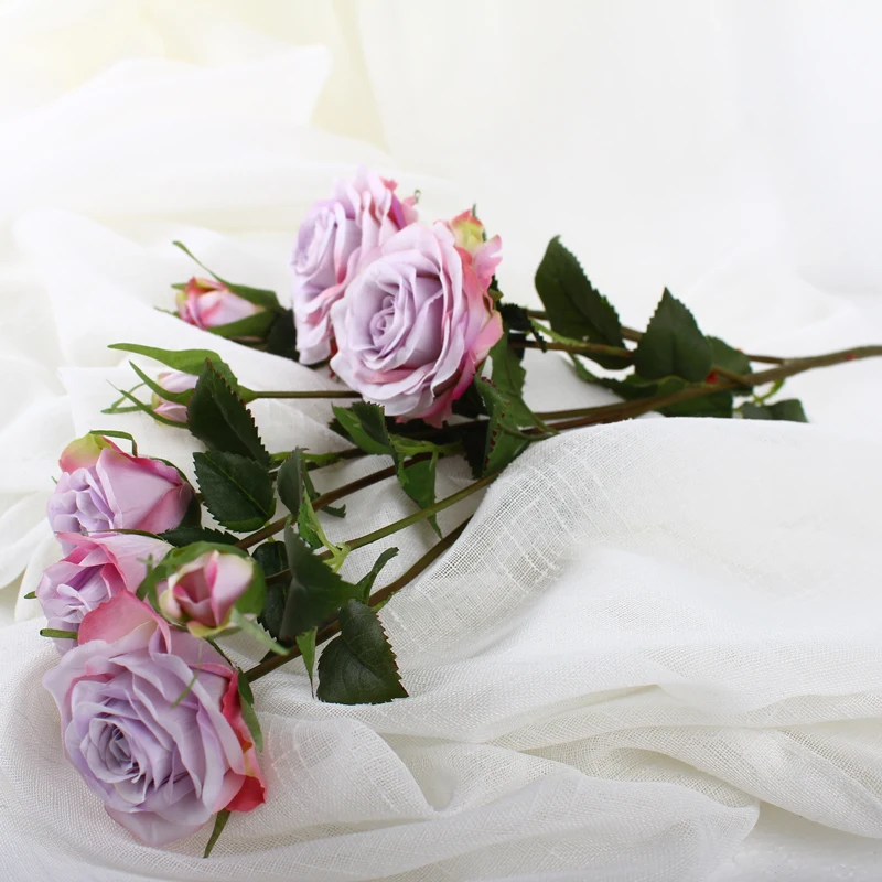 
7 cm Diameter Mini Rose Bouquet White Color Wedding Decoration Arrangement Artificial Silk Rose Flower Heads for Flower Wall 