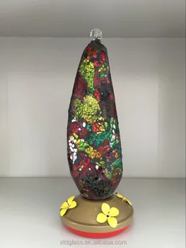 Hot Sell Mosaic Glass Hummingbird Feeder View Mosaic Bird Feeder