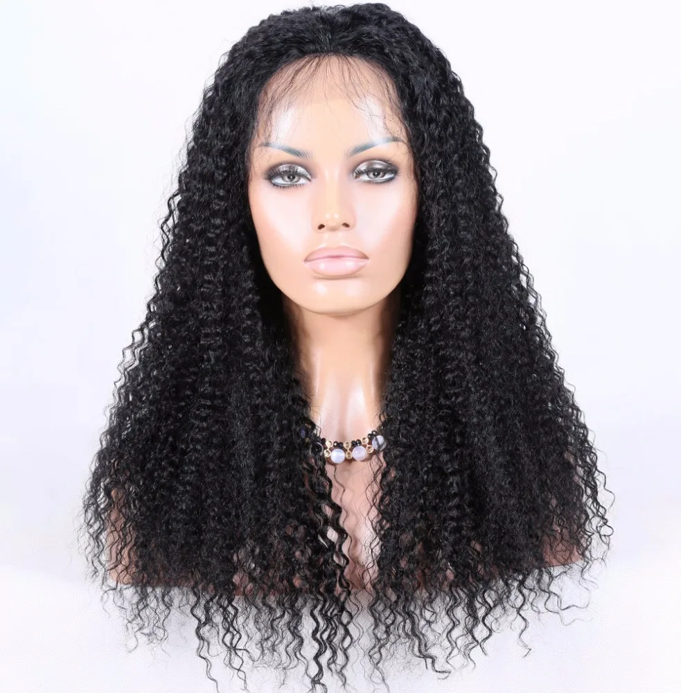 

Wholesale natural color 100% indian remy hair glueless full lace wig for black women human hair kinky curly lace wig