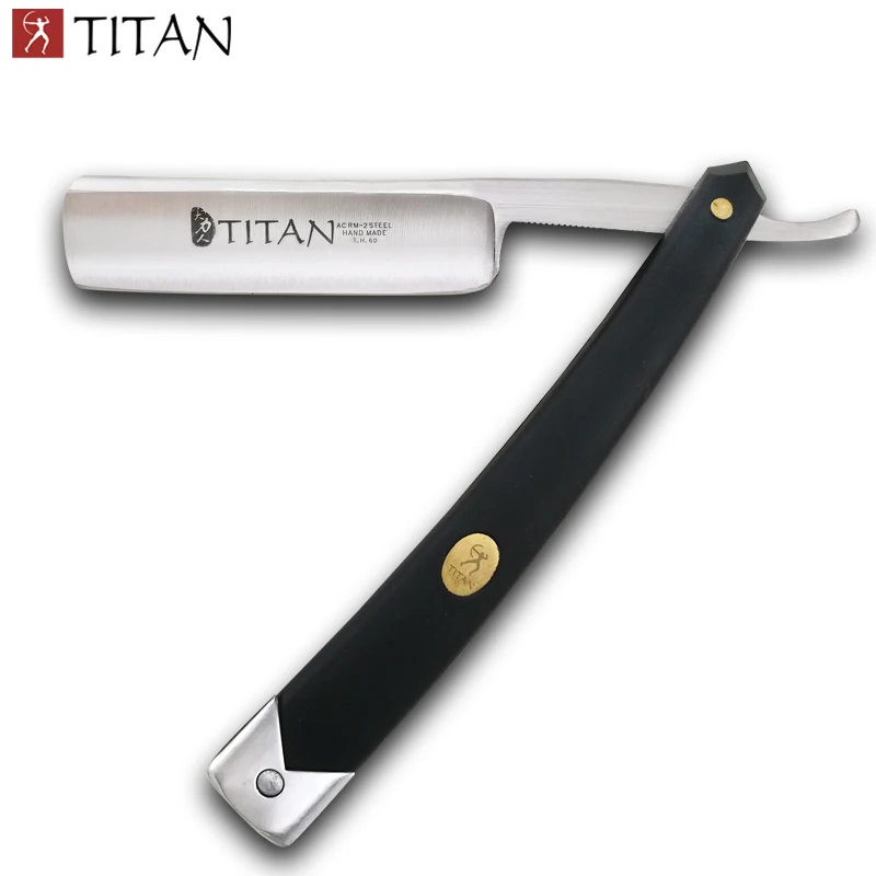 

Titan plastic handle already sharp steel blade super men's shaving tools shears razor straight razor, Black handle shaving tools