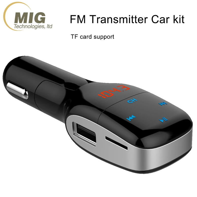 

For iphone 8 Wireless Radio Adapter Audio Receiver Stereo Music Tuner Modulator Car Kit with USB Charger FM transmitter