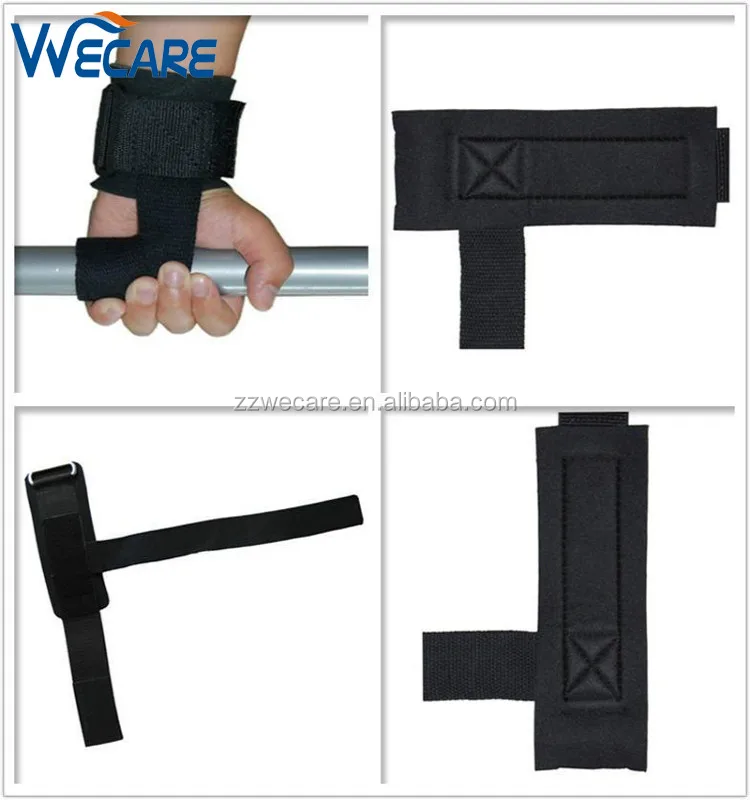 Black Powerlifting Wrist Padded Weight Lifting Support Straps Hand Sport Cross Train Fitness Safety Gym Gloves