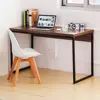 Wood Writing Desk Computer table Home Office Furniture Workstation (Brown)