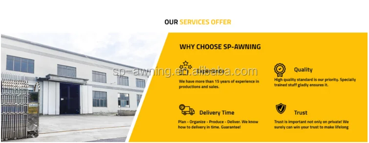 Good quality aluminum side awning