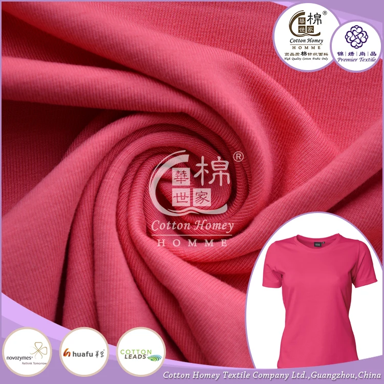 Wholesale High End 100 % Combed Cotton Single Jersey Fabric Rolls
