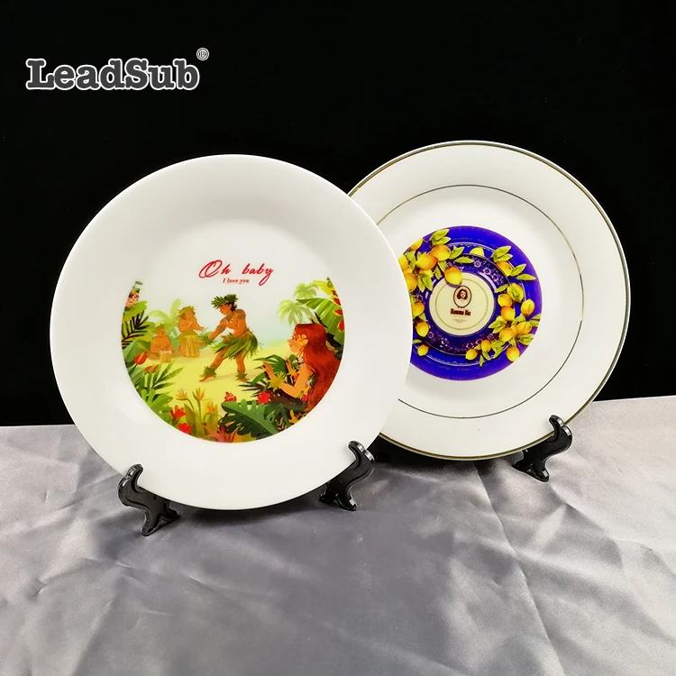 Personalised Ceramic Plate Gold Rim Printed Photo