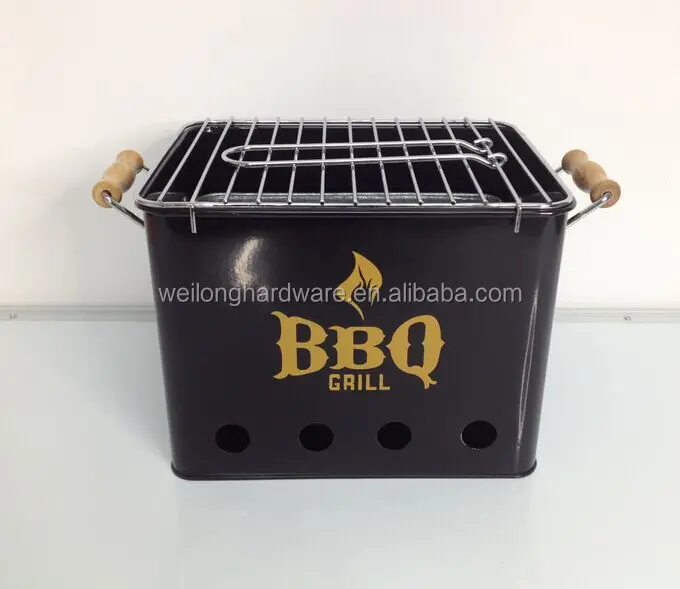Home Rectangle Metal Bbq Bucket Galvanized Steel Barbecue Bucket Grill