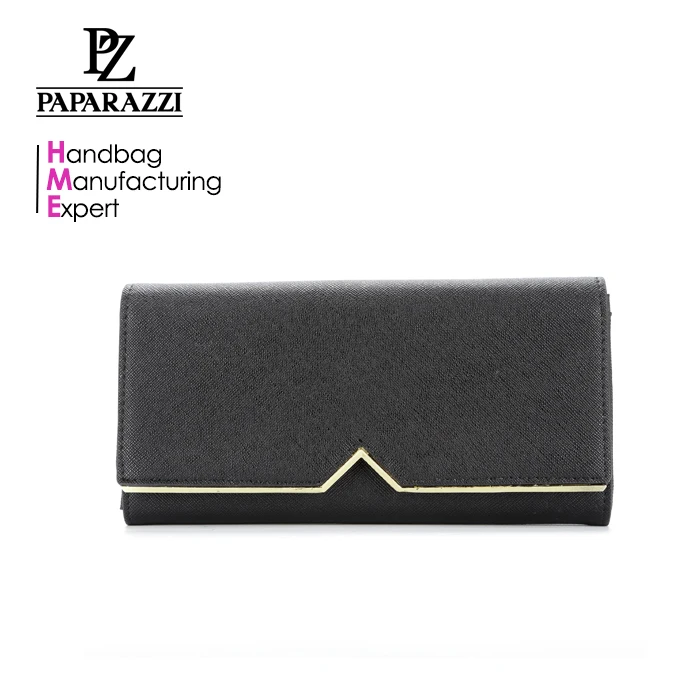 

7085- Quality factory bifold wallet clutch fashion ladies card holders saffiano leather purse, Black color , various color available