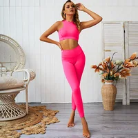 

2PCS Strips Piecing Yoga wear Women's Fitness Sport Bra&Pants Suit seamless yoga set