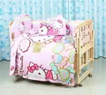 Promotion 10PCS Hello Kitty Baby Bedding Set Crib Netting Bumpers Baby Products cartoon unpick bumpers matress