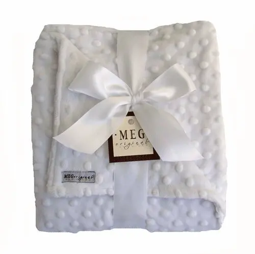 
Custom LOGO Minky White Fluffy Blanket Baby Soft Blanket For Children In Europe And America 