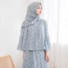 Modest Fashion Dubai Fancy Printed Islamic Clothing Designs Malaysia 2 Pieces Abaya With Hijab Baju Kurung And Baju Melayu