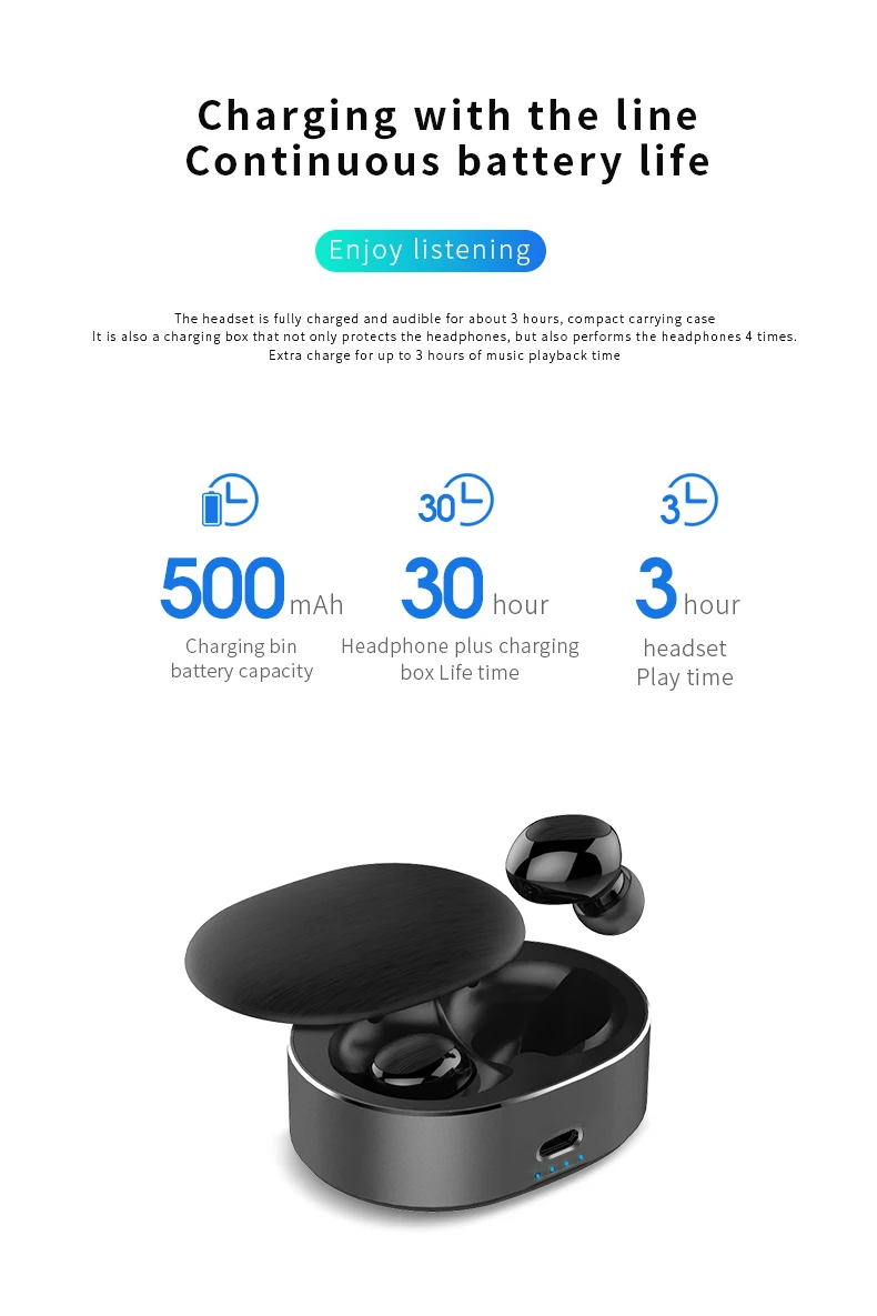 Air dots tws earphone B20 mini in ear earphone bluetooth headphone touch control noise cancelling earbuds with charging box - ANKUX.COM