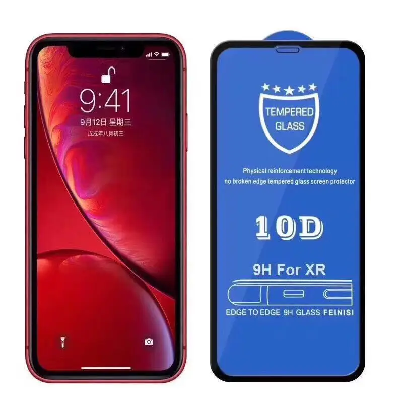 

10D Tempered Glass on the For iPhone X 7 8 6 Plus Screen Protector Full Cover Protective Glass For iPhone 6 6s 7 XR XS Max film, Crystal clear