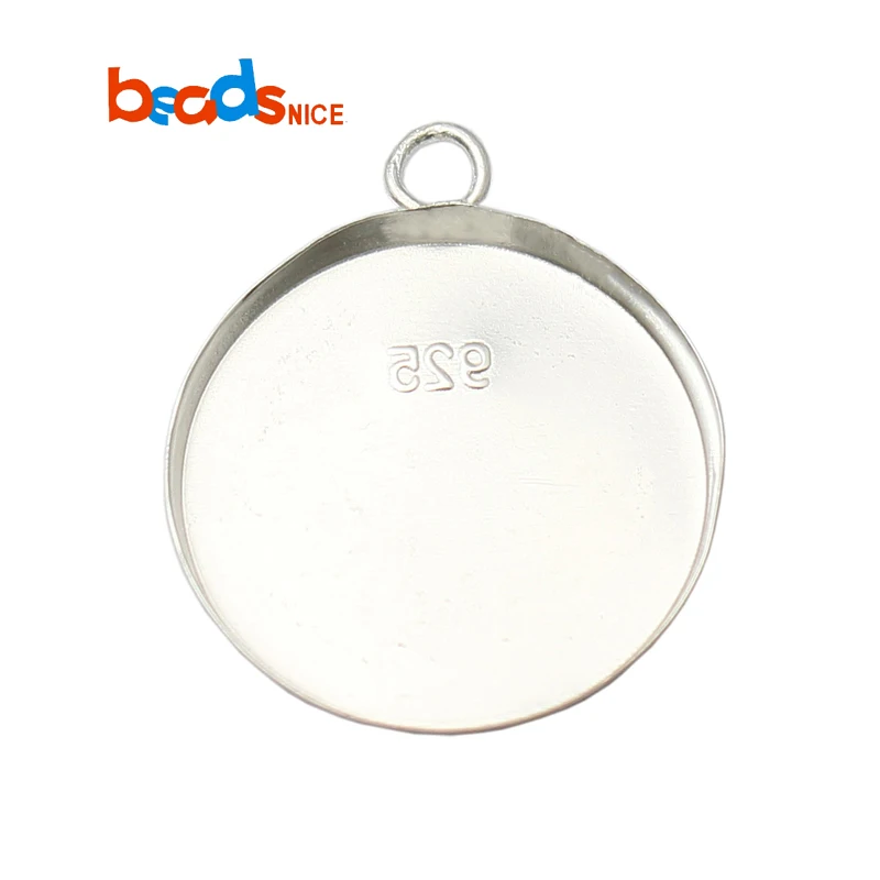 

Beadsnice Round Bezel Tray Silver Pendant Base Pendants Blank for Jewelry Making ID37577, Silver color