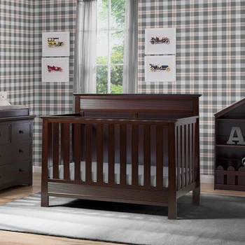 New Design Luxury Wooden Convertible Baby Crib With Storage